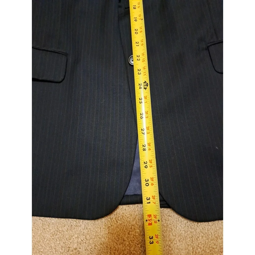 Jos. A. Bank Men's Black Striped Two Button Sport Coat Blazer Wool  Size 42 RG